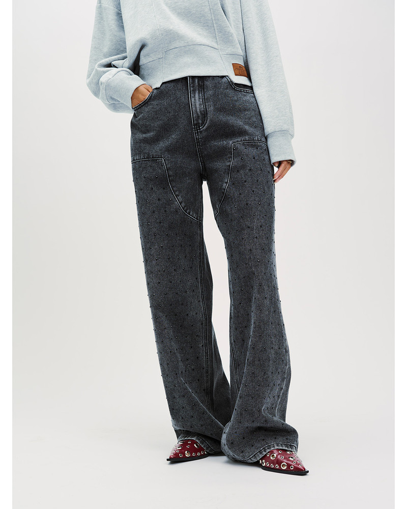 Ladies Woven Denim Pants Stus Payton Antraciet Ladies Woven Denim Pants Stus Payton Antraciet