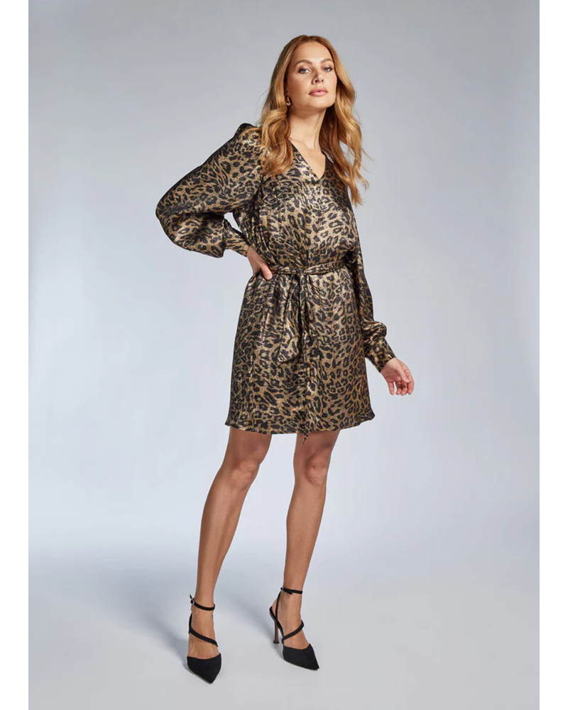 Dress Dacey Wv Shiny Leopard Zwart 1 Dress Dacey Wv Shiny Leopard Zwart 1