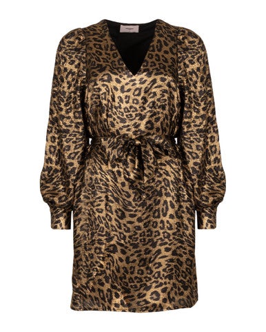 Dress Dacey Wv Shiny Leopard Zwart 1 Dress Dacey Wv Shiny Leopard Zwart 1