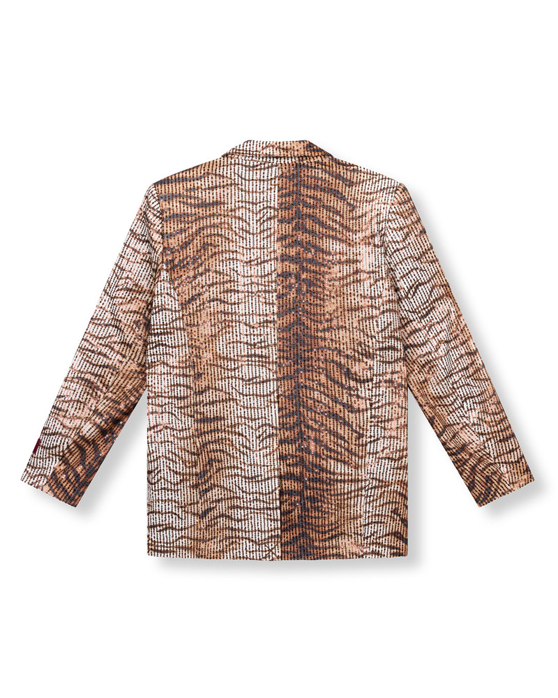 ladies knitted oversized blazer tiger print BODI Bruin 1 ladies knitted oversized blazer tiger print BODI Bruin 1