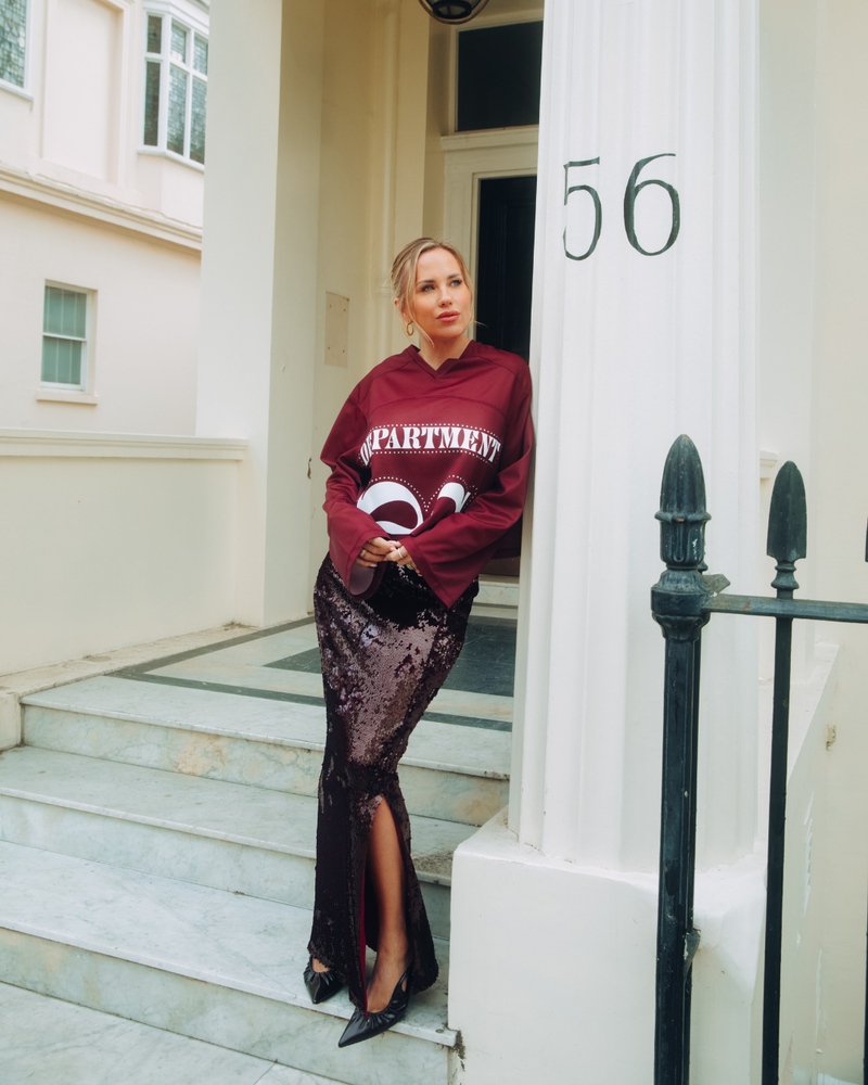 ladies knitted cropped hockey shirt FANNY Bordeaux ladies knitted cropped hockey shirt FANNY Bordeaux