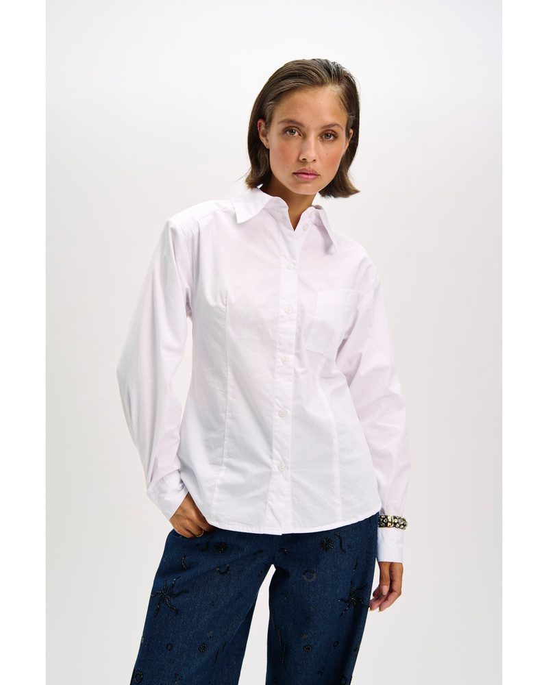 ladies woven hourglass blouse LIVA Wit 1 ladies woven hourglass blouse LIVA Wit 1