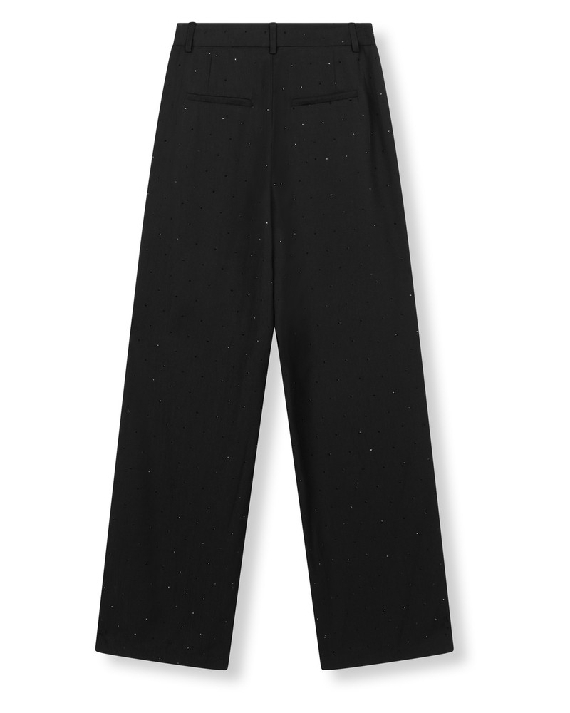 ladies woven pants stones PUCK Zwart 1 ladies woven pants stones PUCK Zwart 1