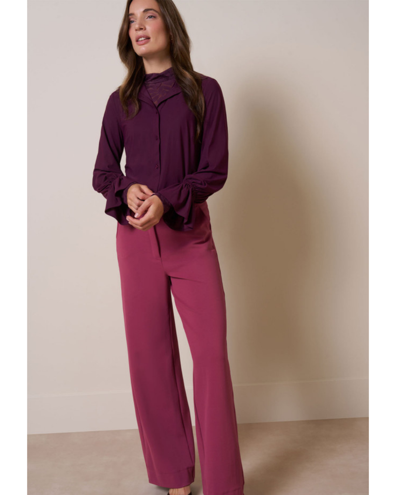 Duna ruffle blouse Bordeaux Duna ruffle blouse Bordeaux