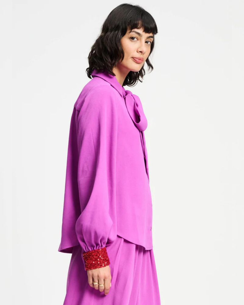 BLOUSE - Bow Frosting Pink Roze BLOUSE - Bow Frosting Pink Roze