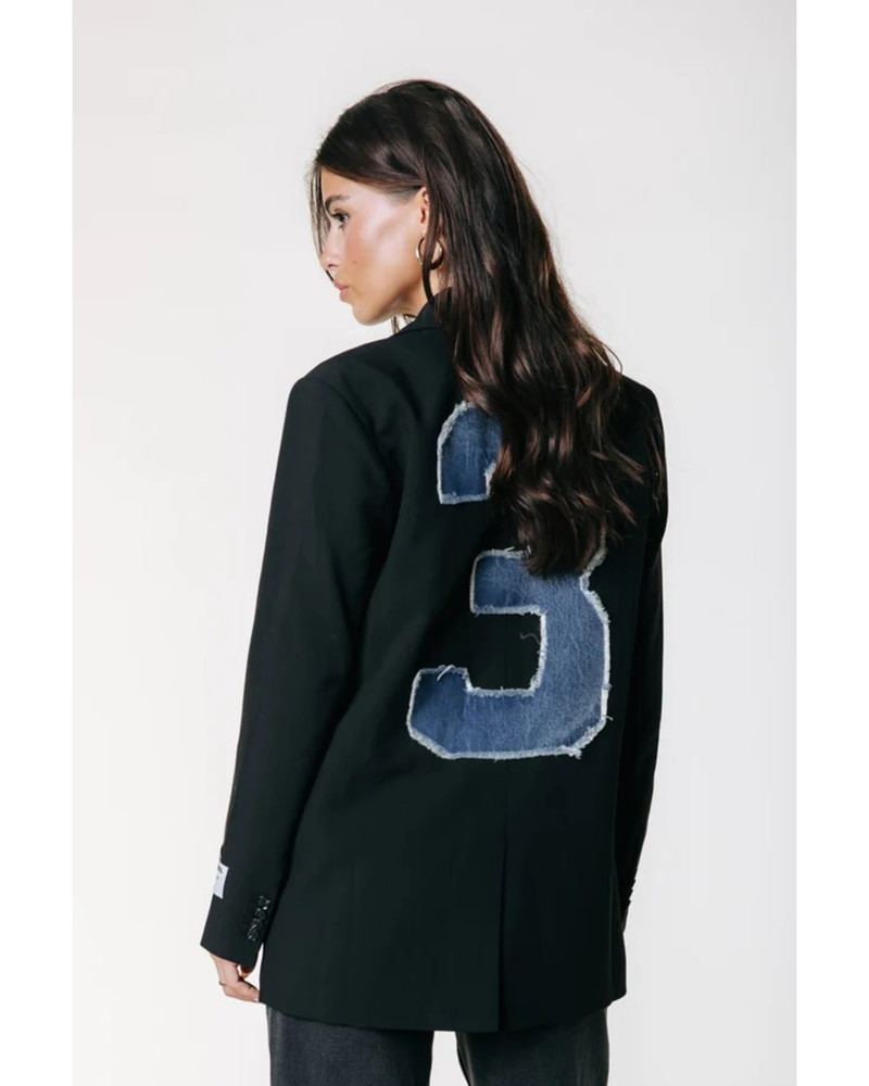 Jesra Blazer Denim Patch Zwart 1 Jesra Blazer Denim Patch Zwart 1