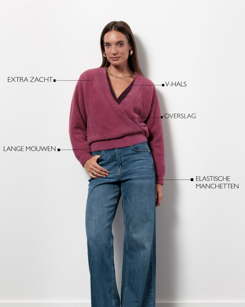 Nuri wrap pullover Roze Nuri wrap pullover Roze