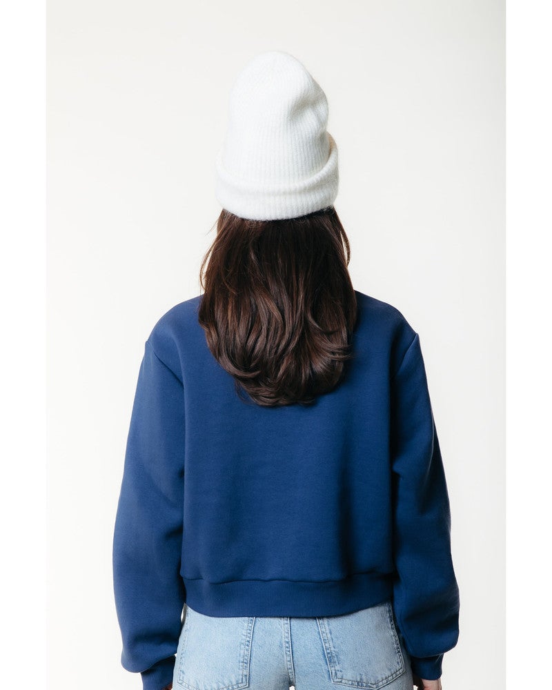 Uni Logo Relaxed Zip Sweat Blauw Uni Logo Relaxed Zip Sweat Blauw