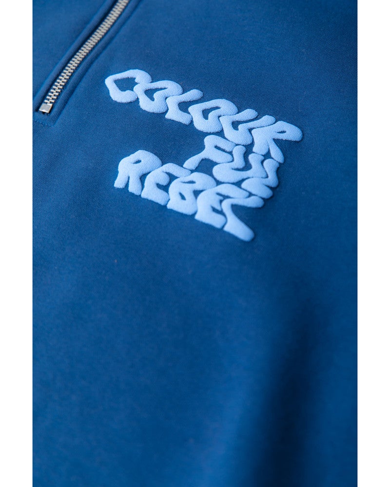 Uni Logo Relaxed Zip Sweat Blauw Uni Logo Relaxed Zip Sweat Blauw