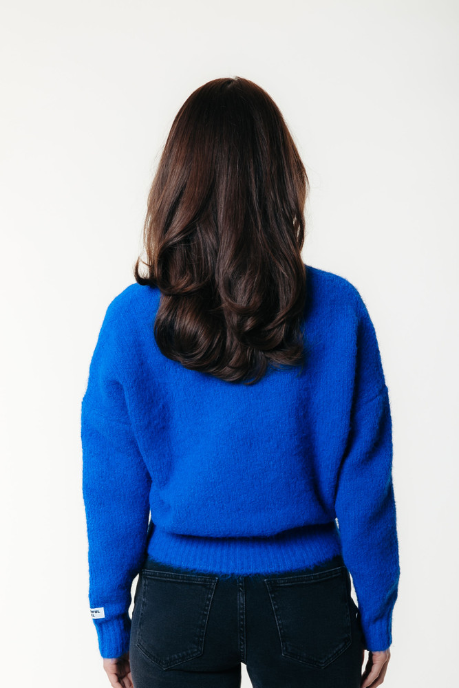Olivia Crewneck Knitted Sweater Blauw Olivia Crewneck Knitted Sweater Blauw