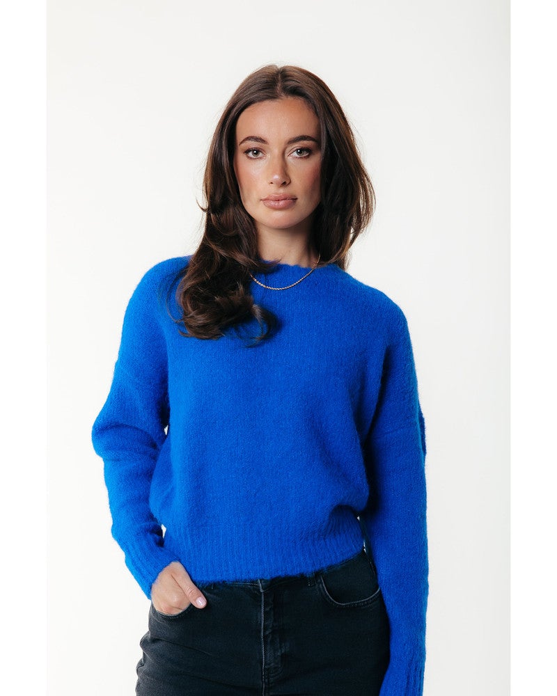 Olivia Crewneck Knitted Sweater Blauw Olivia Crewneck Knitted Sweater Blauw