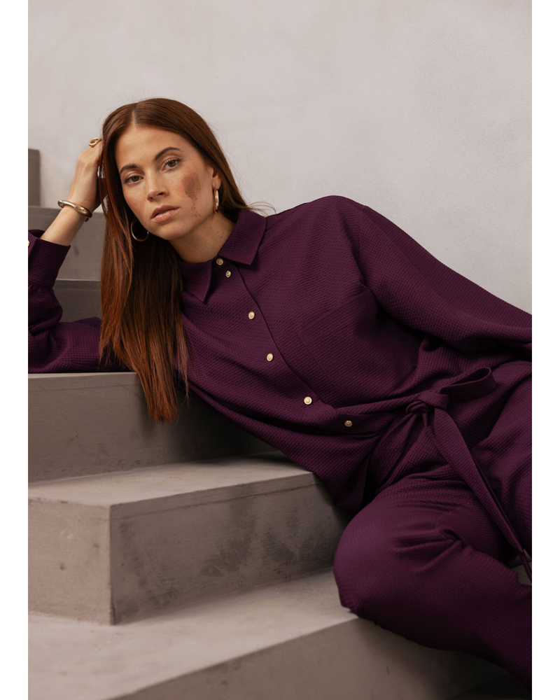Melani waffle blouse Bordeaux Melani waffle blouse Bordeaux