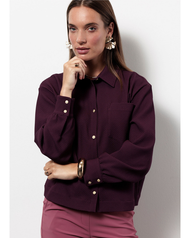 Melani waffle blouse Bordeaux Melani waffle blouse Bordeaux