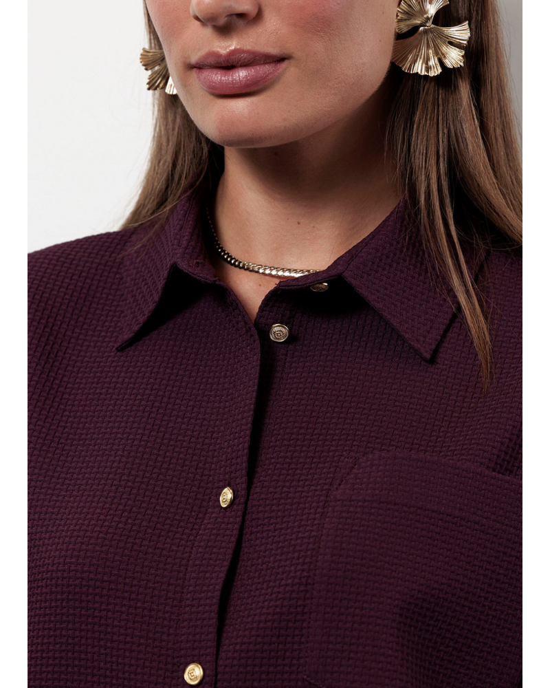 Melani waffle blouse Bordeaux Melani waffle blouse Bordeaux