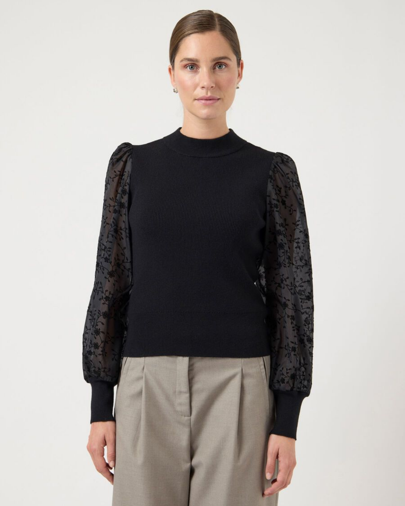 YASDOTME TOP MET BALLONMOUWEN Zwart 1 YASDOTME TOP MET BALLONMOUWEN Zwart 1