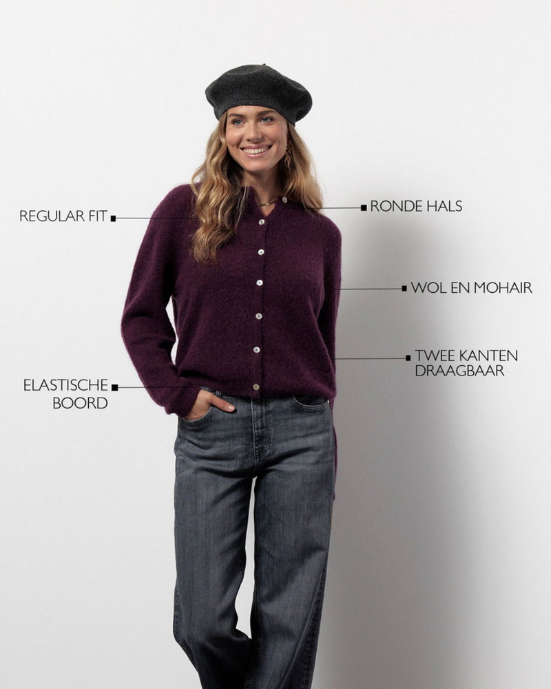 Bibi mohair cardigan Bordeaux Bibi mohair cardigan Bordeaux
