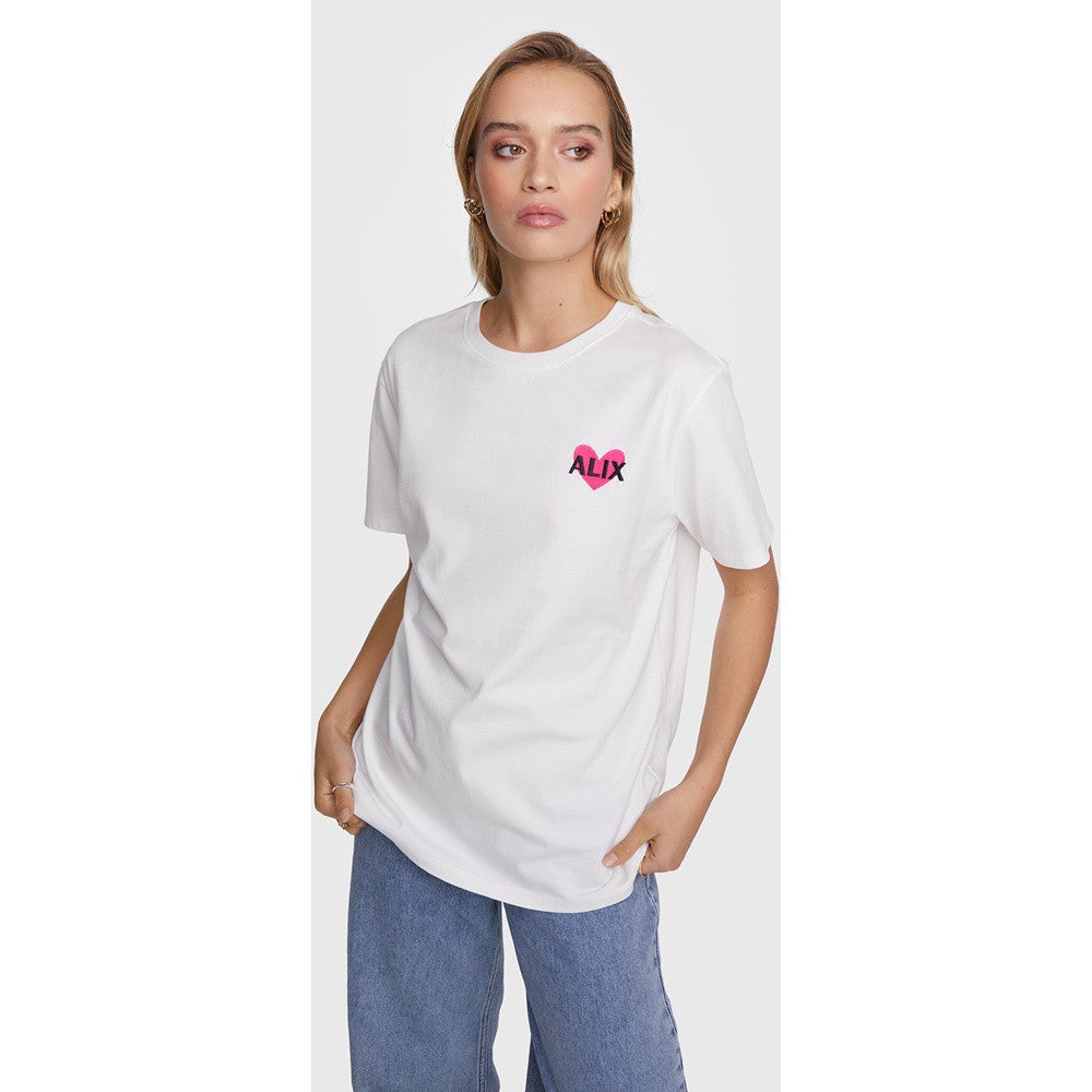 Ladies Knitted Alix Heart T-Shirt Wit KL Ladies Knitted Alix Heart T-Shirt Wit KL