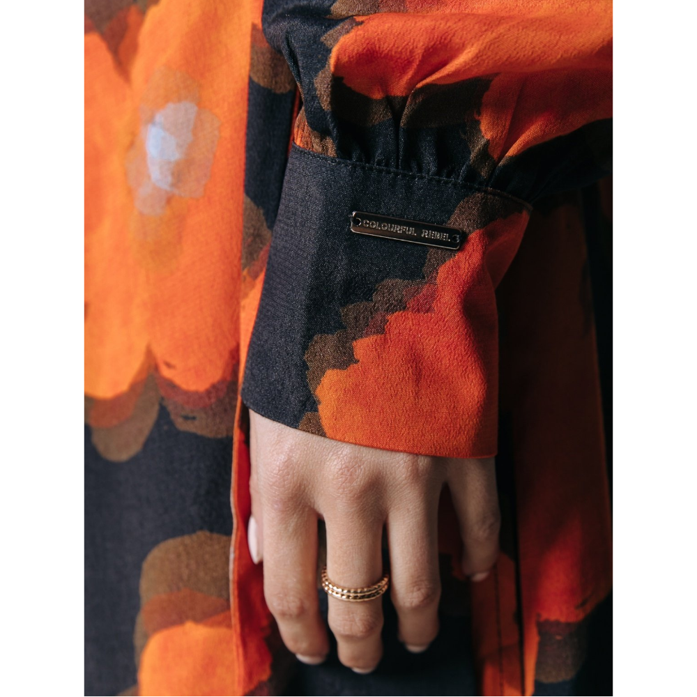 Lola Painted Flower Longsleeve Maxi Wrap Dress Multi KL Lola Painted Flower Longsleeve Maxi Wrap Dress Multi KL