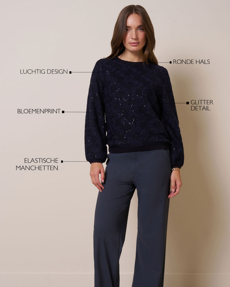 Lica lace pullover Donker Blauw Lica lace pullover Donker Blauw