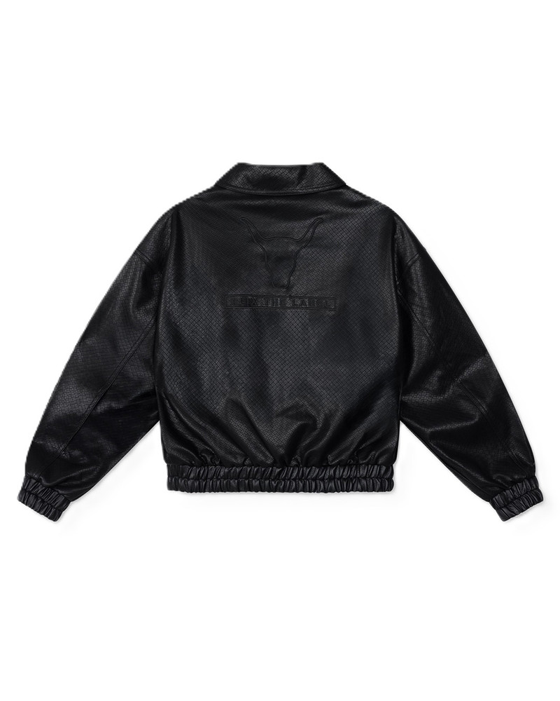 ladies woven braided faux leather jacket Zwart 1 ladies woven braided faux leather jacket Zwart 1