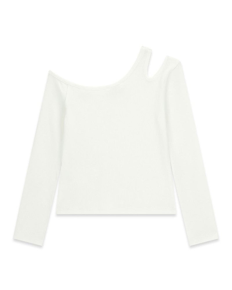 Rib LS T-Shirt Fancy Shoulder Wit 1 Rib LS T-Shirt Fancy Shoulder Wit 1