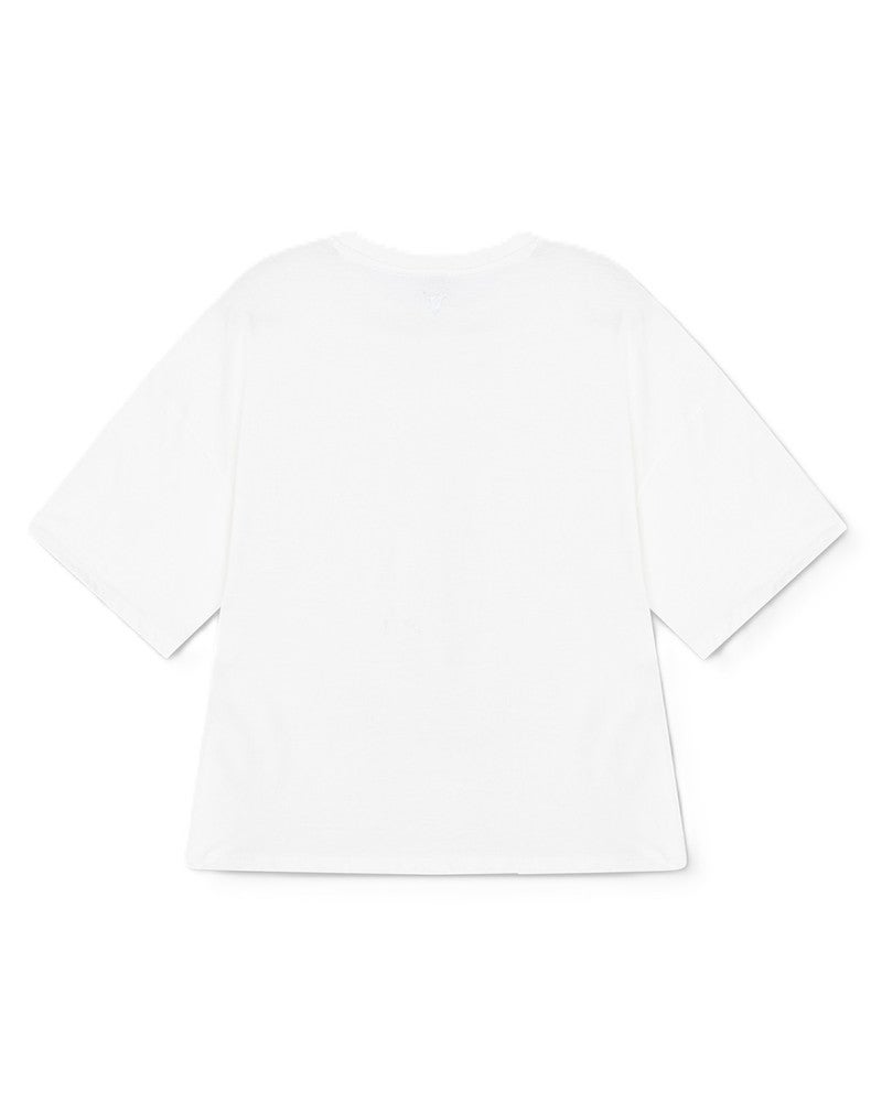 ladies knitted foil print T-shirt Wit 1 ladies knitted foil print T-shirt Wit 1