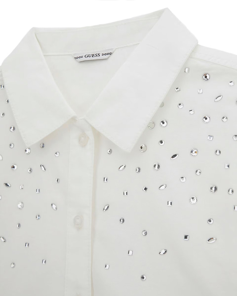 Boxy Poplin LS Blouse Glitter Wit 1 Boxy Poplin LS Blouse Glitter Wit 1