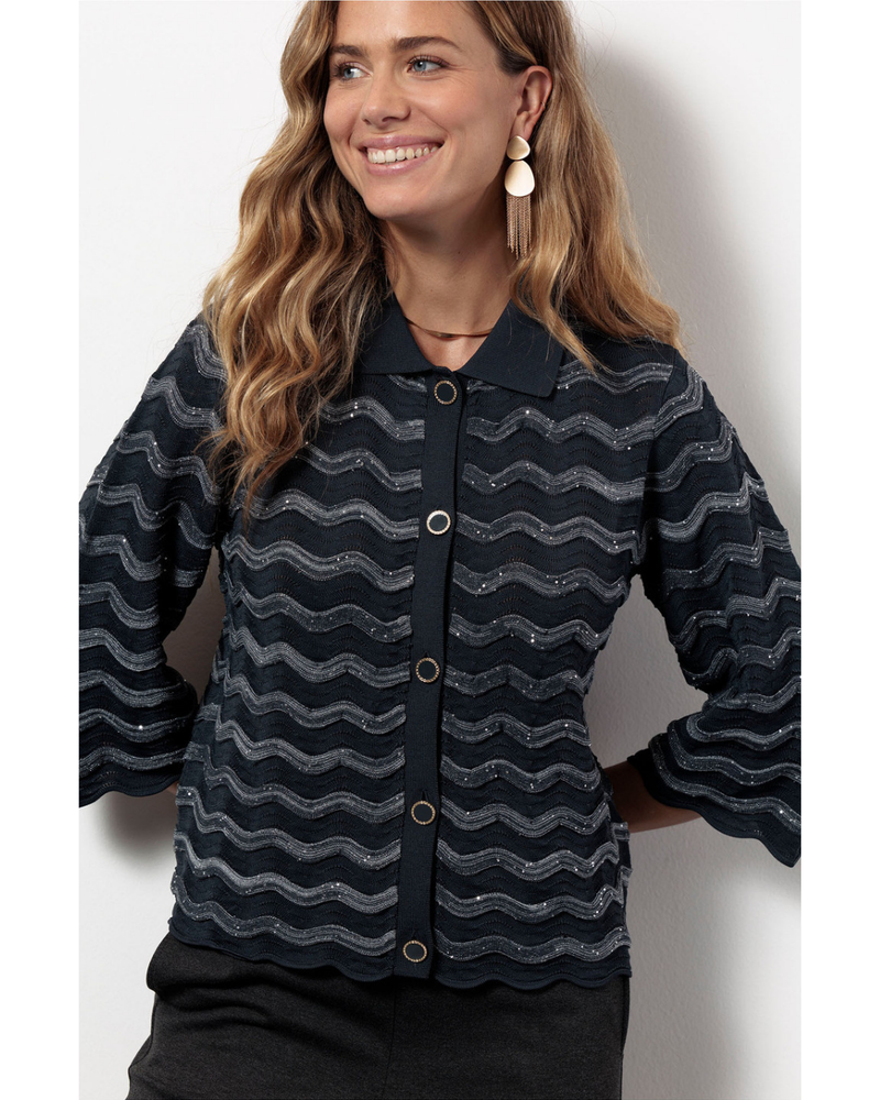 Jacy sequins cardigan Antraciet Jacy sequins cardigan Antraciet