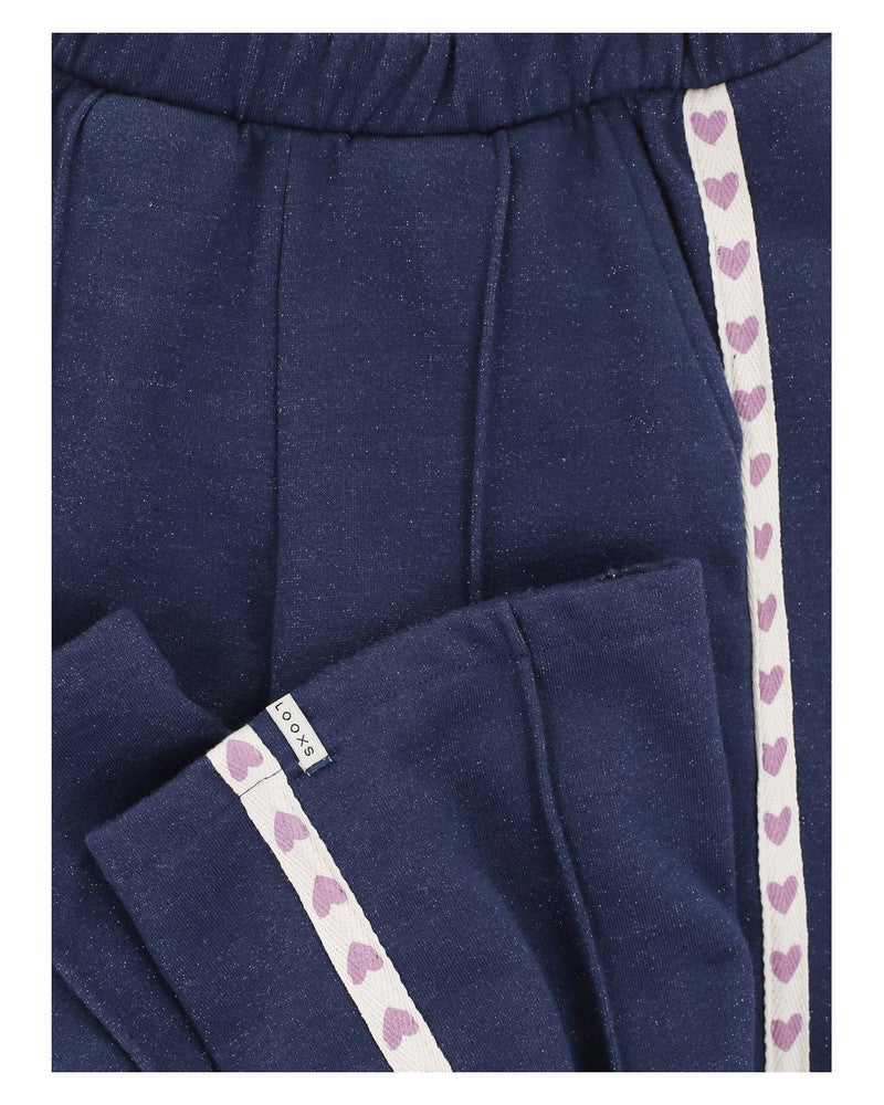 Little lurex sweat pants heart tape Donker Blauw Little lurex sweat pants heart tape Donker Blauw