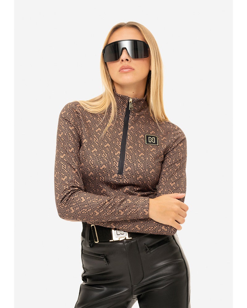 Nantes Logo Ski Pully Camel Nantes Logo Ski Pully Camel