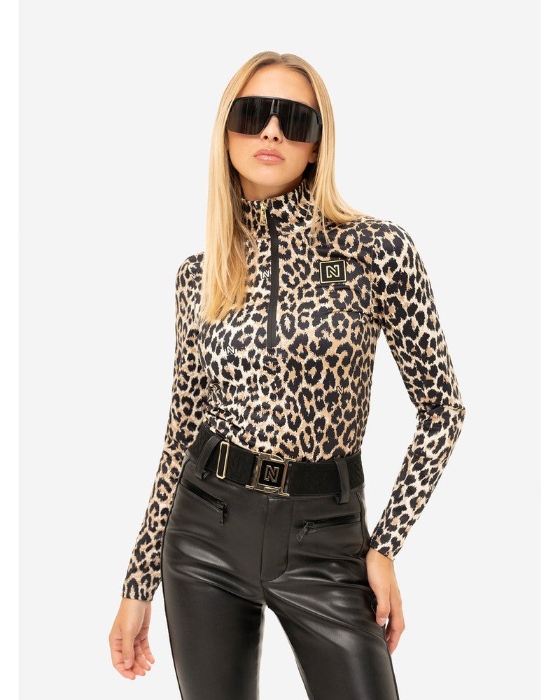 Nantes Leopard Ski Pully Beige Nantes Leopard Ski Pully Beige