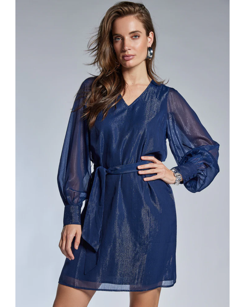 Dress Dion Lurex Donker Blauw Dress Dion Lurex Donker Blauw