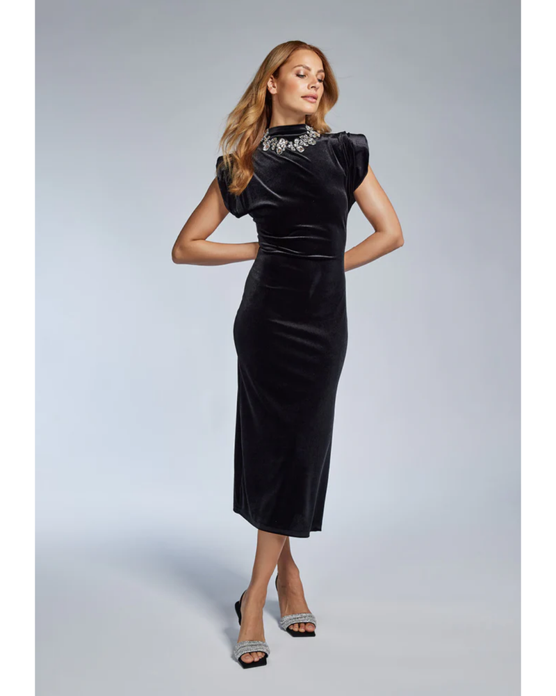 Dress Dot Velours Zwart 1 Dress Dot Velours Zwart 1