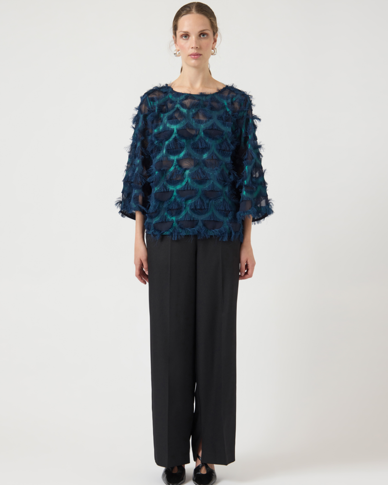 YASPAZILLA 3/4 TOP - SHOW FEATHER Blauw YASPAZILLA 3/4 TOP - SHOW FEATHER Blauw