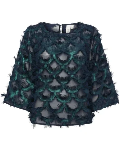YASPAZILLA 3/4 TOP - SHOW FEATHER Blauw YASPAZILLA 3/4 TOP - SHOW FEATHER Blauw