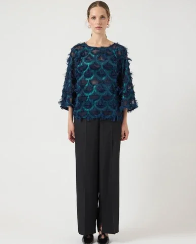 YASPAZILLA 3/4 TOP - SHOW FEATHER Blauw YASPAZILLA 3/4 TOP - SHOW FEATHER Blauw