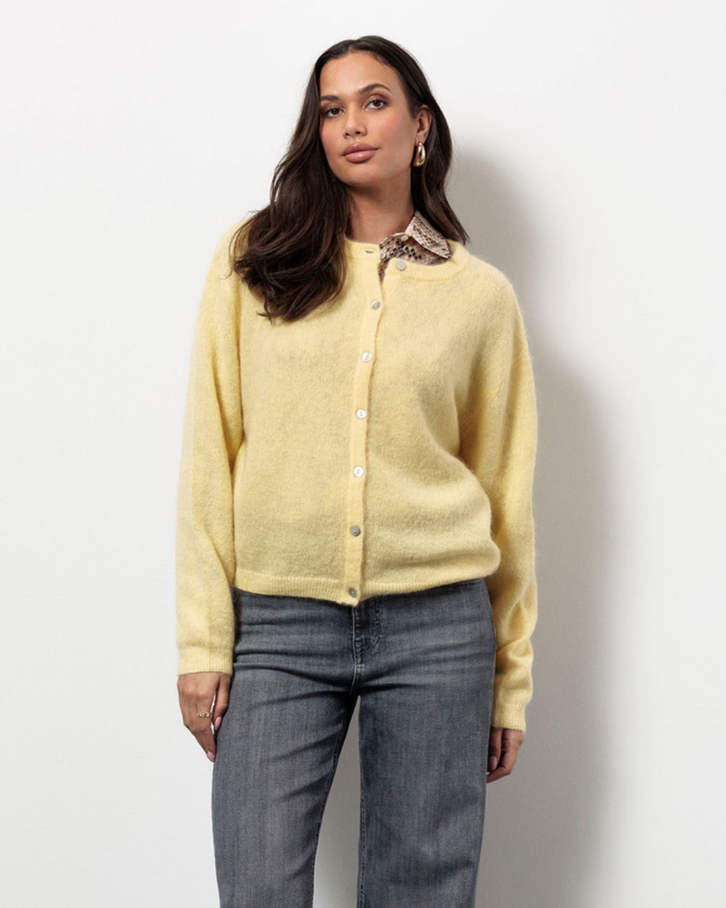 Bibi mohair cardigan Geel Bibi mohair cardigan Geel