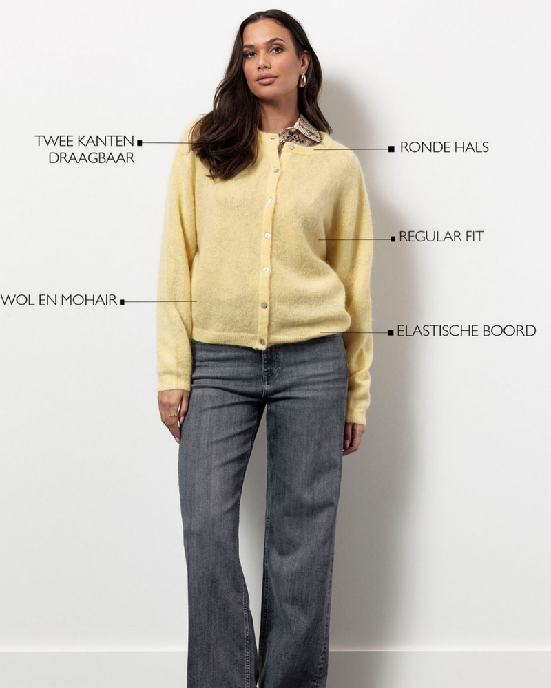 Bibi mohair cardigan Geel Bibi mohair cardigan Geel
