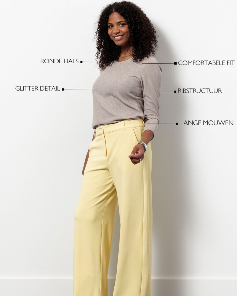 Risa rib top Zand Risa rib top Zand