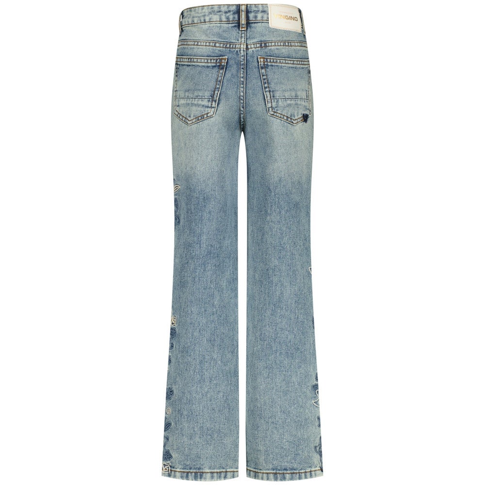 Cato Special Flower Embro Wide Leg Licht Blauw Cato Special Flower Embro Wide Leg Licht Blauw