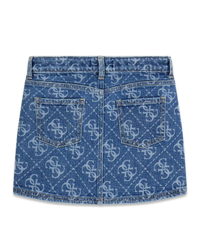 Comfort Denim Skirt Laser Logo Blauw Comfort Denim Skirt Laser Logo Blauw