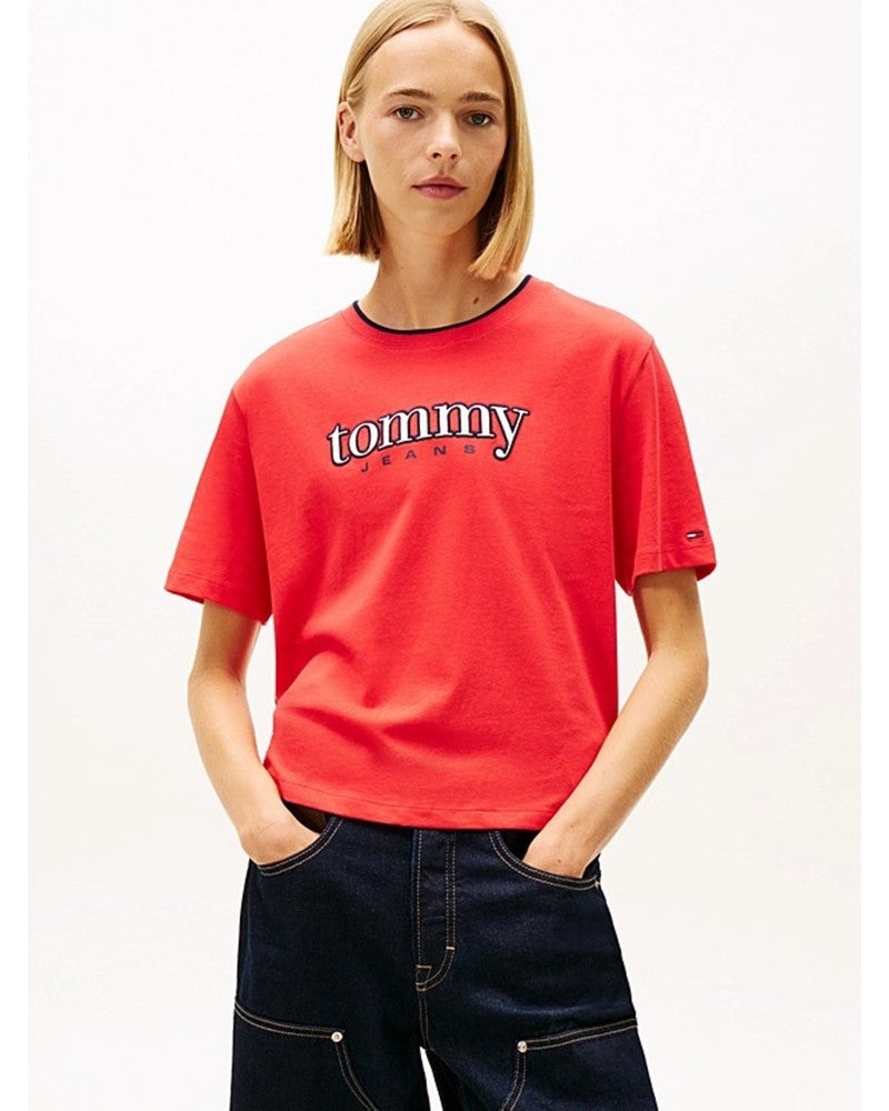 TJW BXY Tommy Applique SS Tee Rood TJW BXY Tommy Applique SS Tee Rood