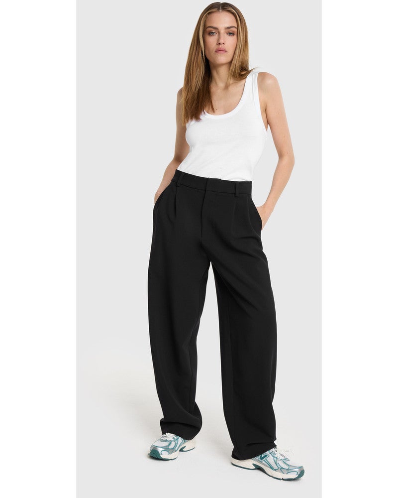 ladies woven baggy pantalon Zwart 1 ladies woven baggy pantalon Zwart 1