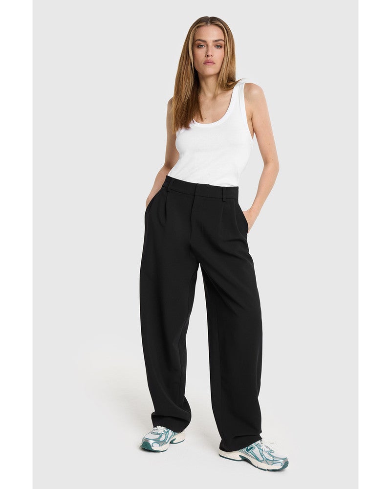 ladies woven baggy pantalon Zwart 1 ladies woven baggy pantalon Zwart 1