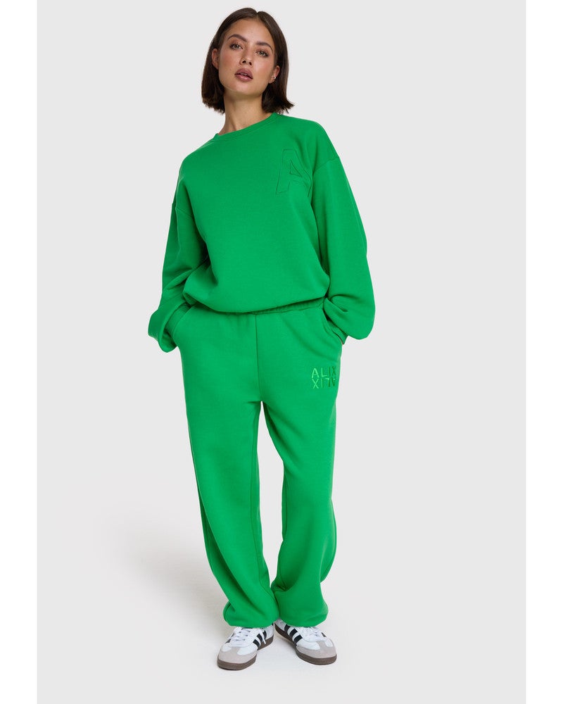 ladies knitted embroidered A sweater Groen ladies knitted embroidered A sweater Groen