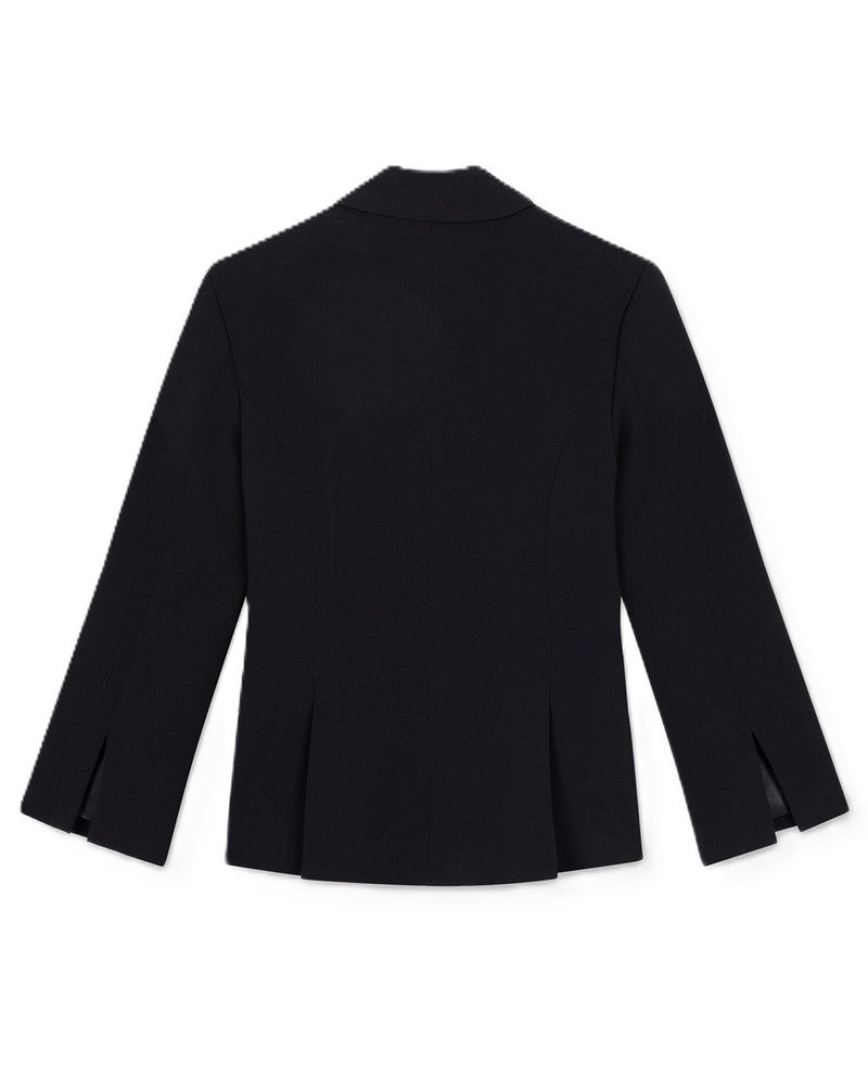 ladies woven fitted blazer Zwart 1 ladies woven fitted blazer Zwart 1