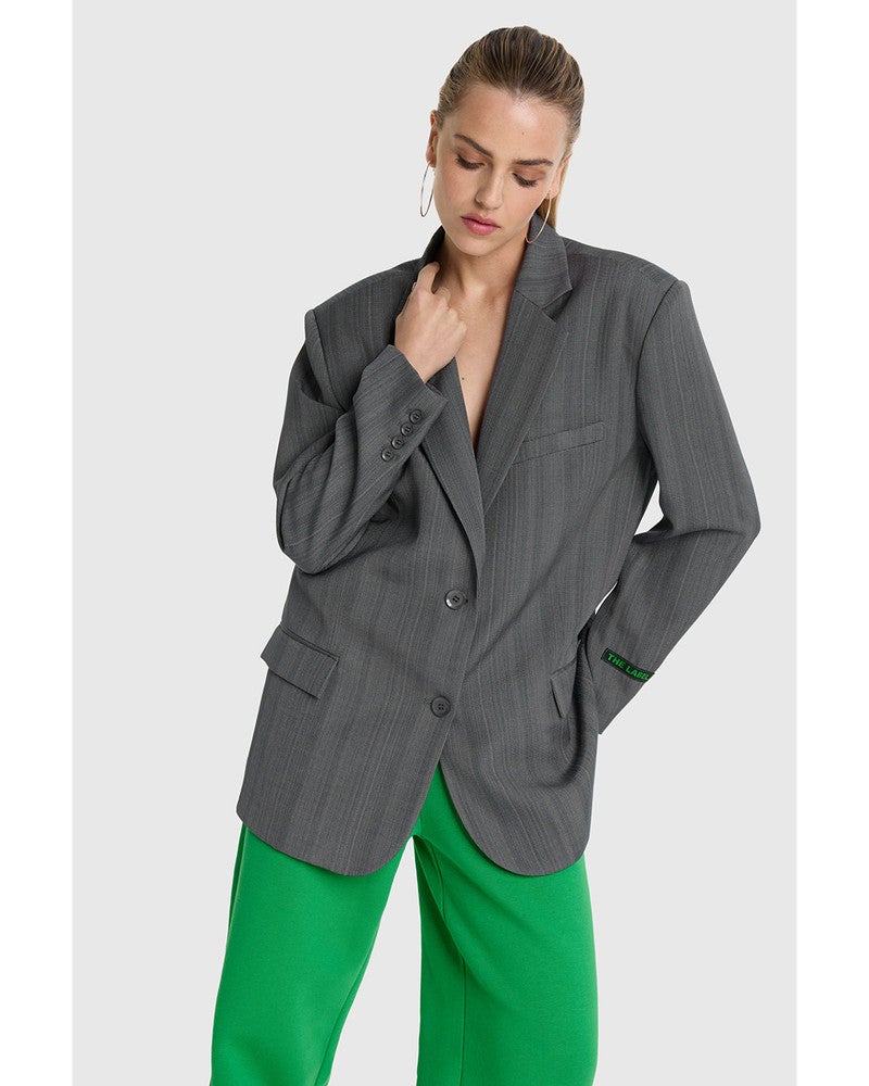 ladies woven structured blazer Grijs ladies woven structured blazer Grijs