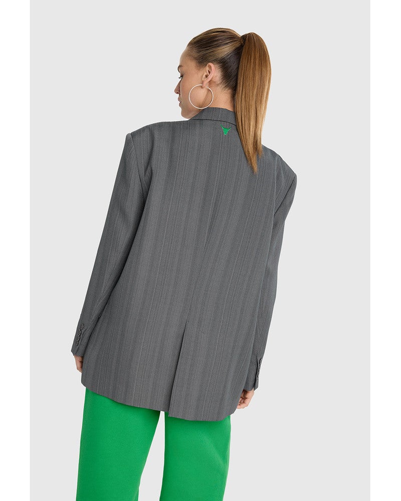 ladies woven structured blazer Grijs ladies woven structured blazer Grijs