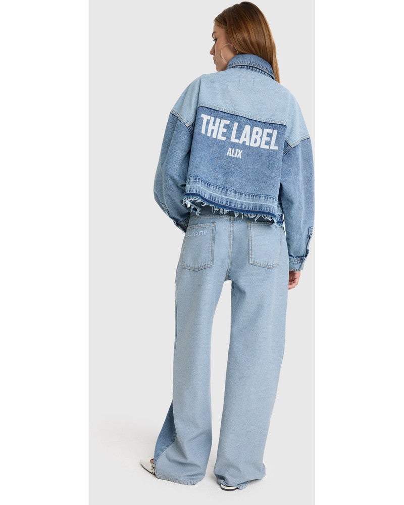 ladies woven mix denim pants Licht Blauw ladies woven mix denim pants Licht Blauw