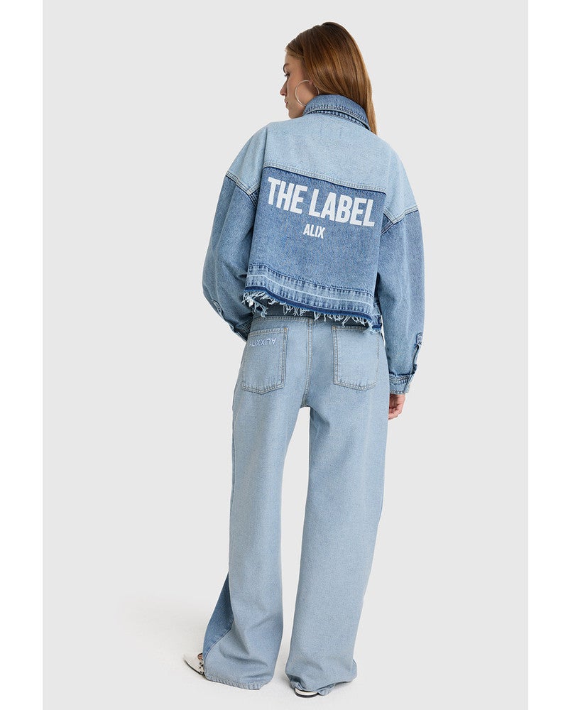 ladies woven mix denim pants Licht Blauw ladies woven mix denim pants Licht Blauw